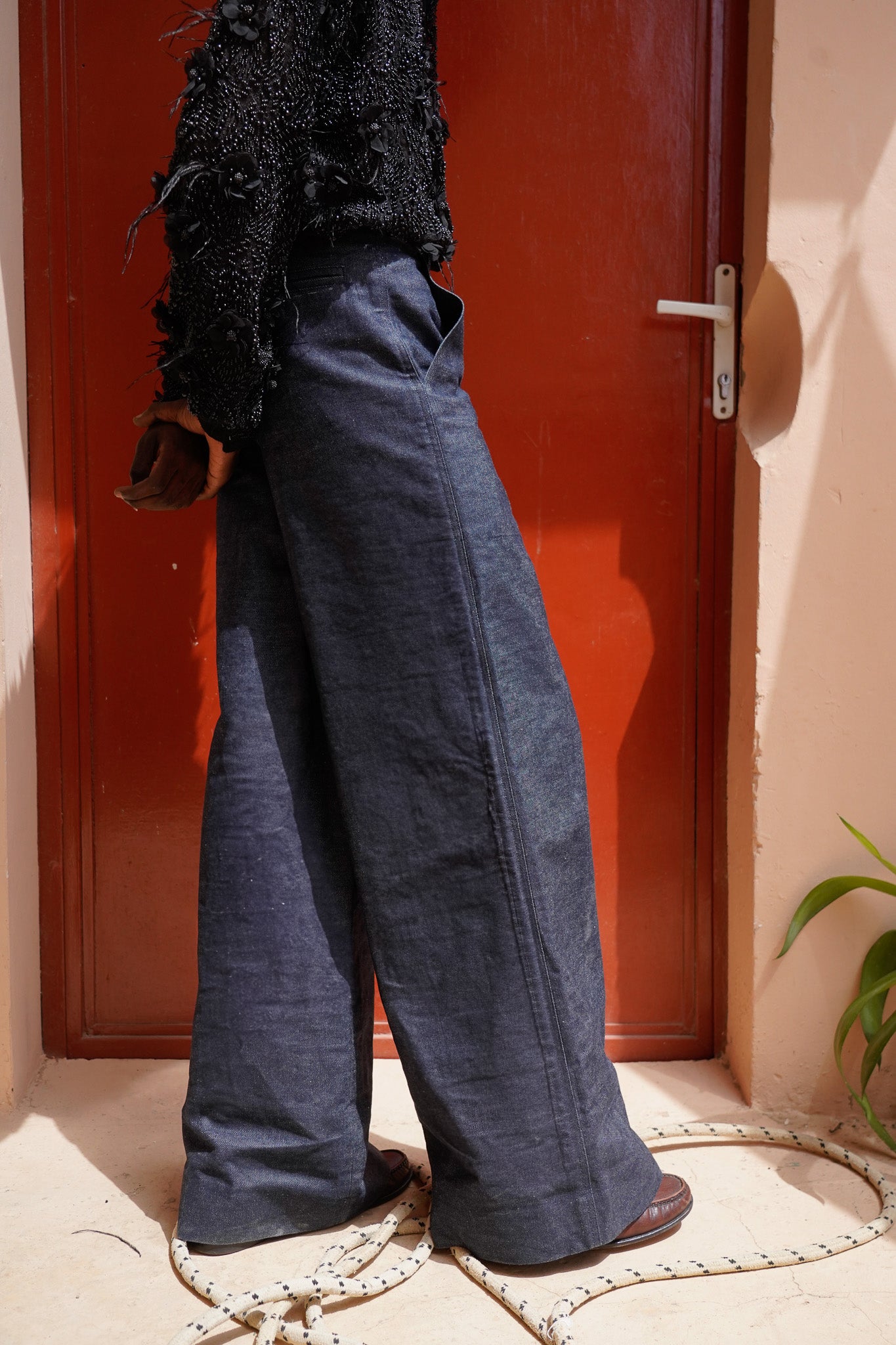 Denim 'Fatù' Palazzo Pants