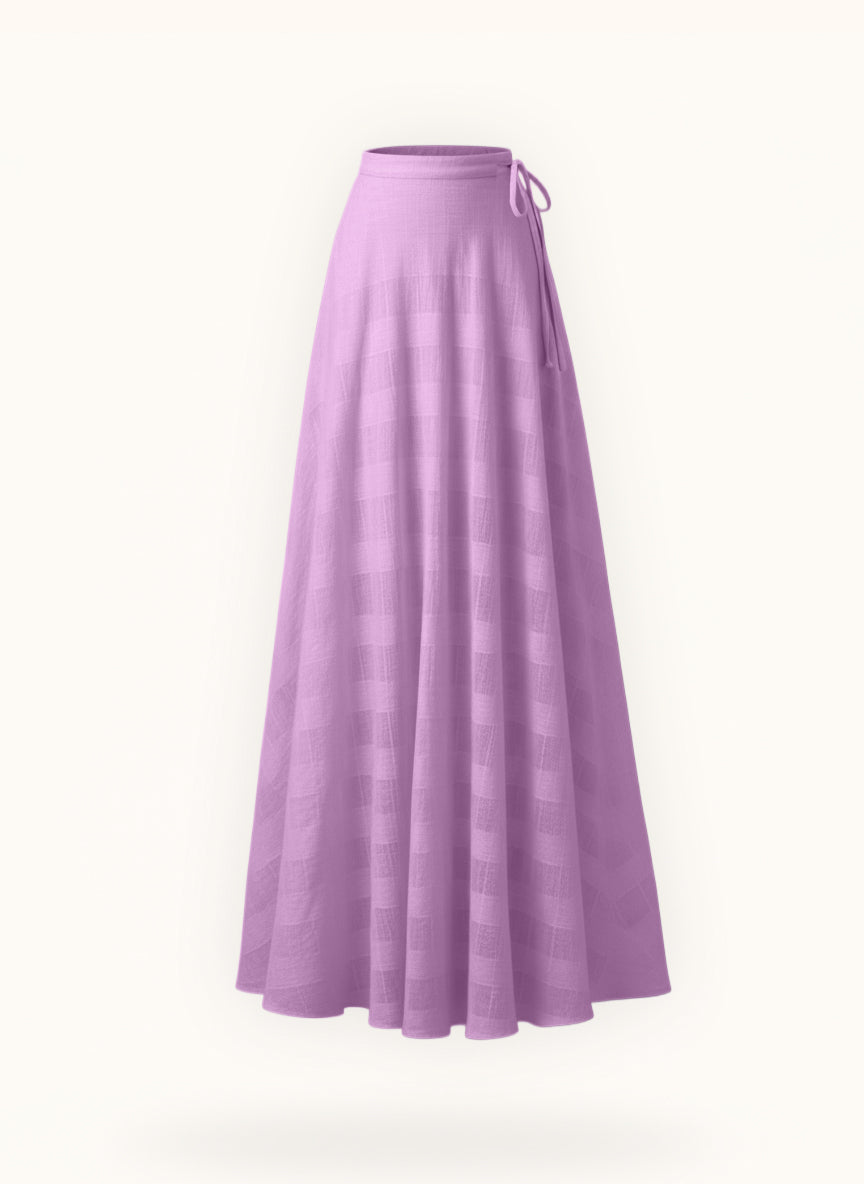 Maxi Cotton Wrap Skirt Lilac