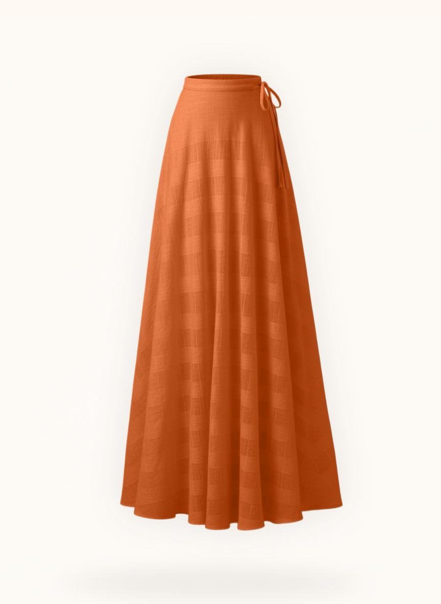 Maxi Cotton Wrap Skirt Terra Cotta